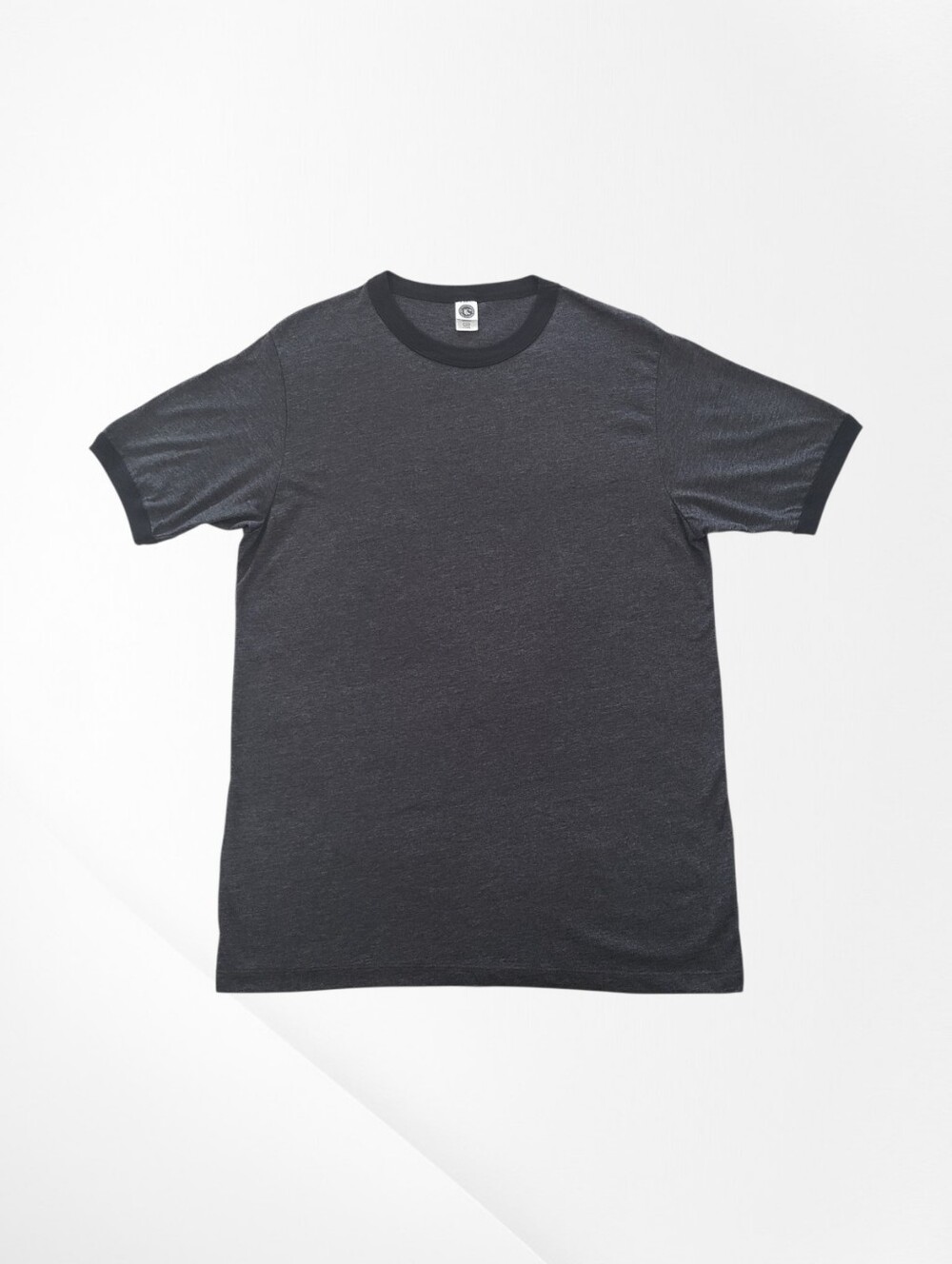 Ringer T-Shirt Gray XL Short Sleeve Unisex US Blanks Basic Casual Minimalist